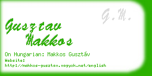 gusztav makkos business card