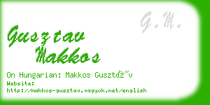 gusztav makkos business card